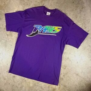 Vintage Majestic Tampa Bay Devil Rays Purple T-Shirt Mens XL Made in USA MLB